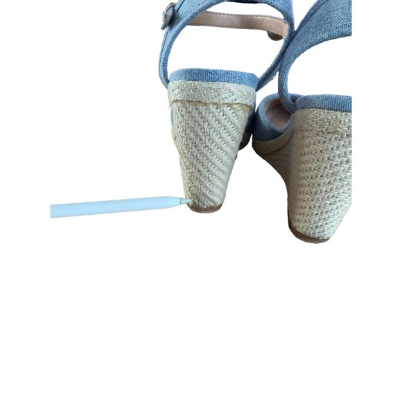 Kelly and Katie Miroven Blue Espadrille Wedge Sandals Size 8.5M - Picture 5 of 9